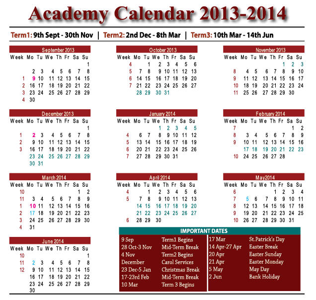 The Academy of Music Calendar